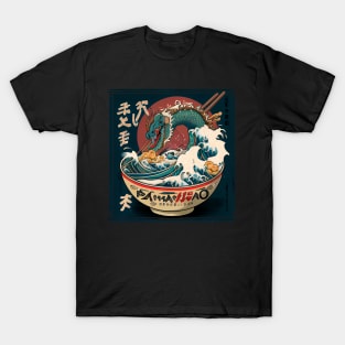 Ramen of Kanagawa  monster dragon in sea T-Shirt